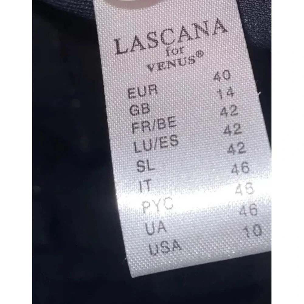 New Lascana For Venus Slimming One Piece Black Multi Polka Swim Swimsuit  Sz 10 - Picture 6 of 7